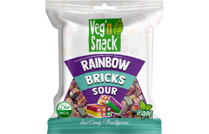 Veg'n Snack Rainbow Bricks 80G